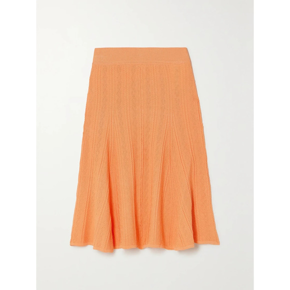 Remain Birger Christensen 'Bastia' Orange Pointelle-Knit Skirt Size DK 36 - Picture 1 of 5